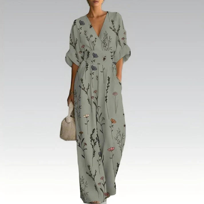 Sira | Mono Estampado Elegante con Escote en V