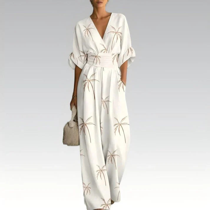 Sira | Mono Estampado Elegante con Escote en V