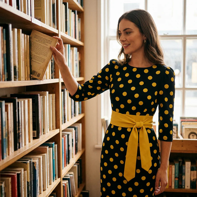 Konila | Vestido Retro Elegante de Lunares