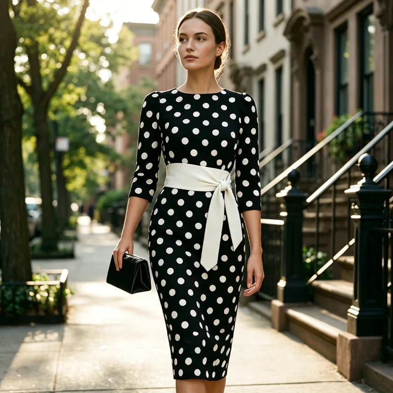 Konila | Vestido Retro Elegante de Lunares