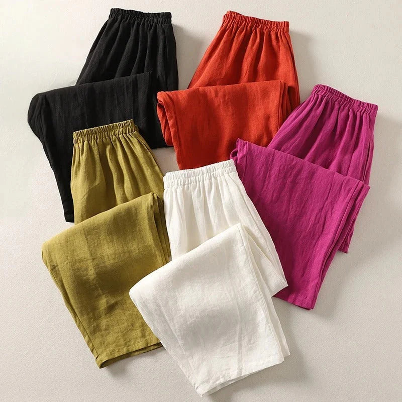 Amalia | Pantalones Fluidos de Algodón y Lino