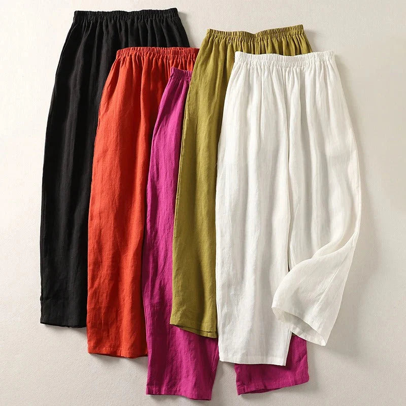 Amalia | Pantalones Fluidos de Algodón y Lino