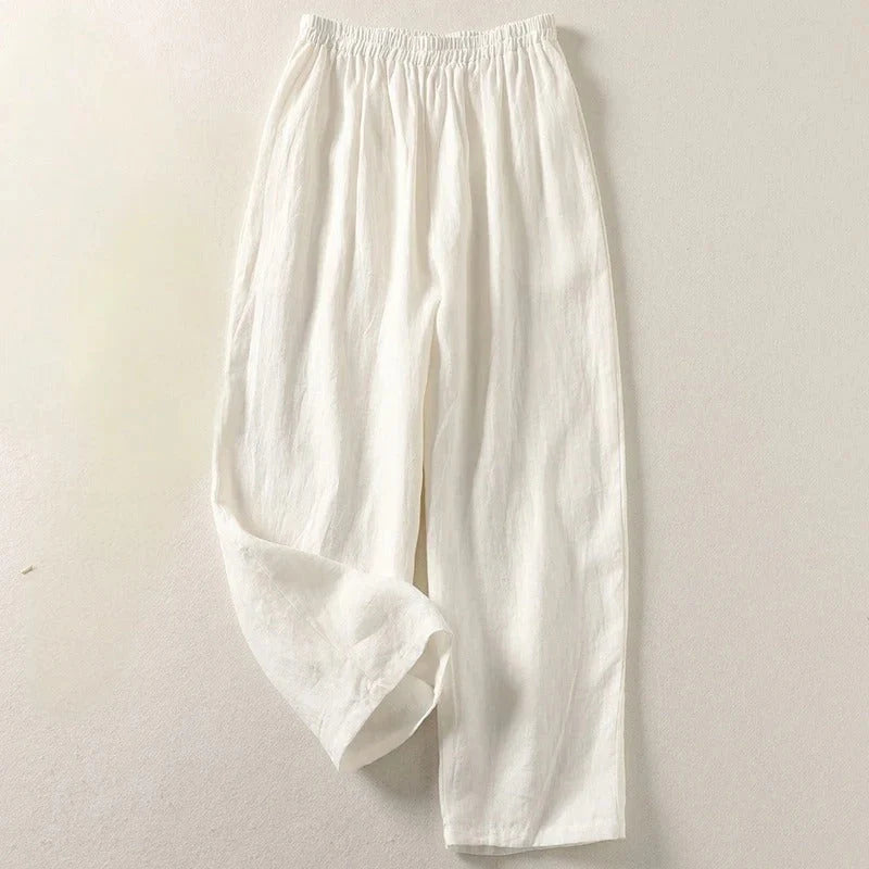 Amalia | Pantalones Fluidos de Algodón y Lino