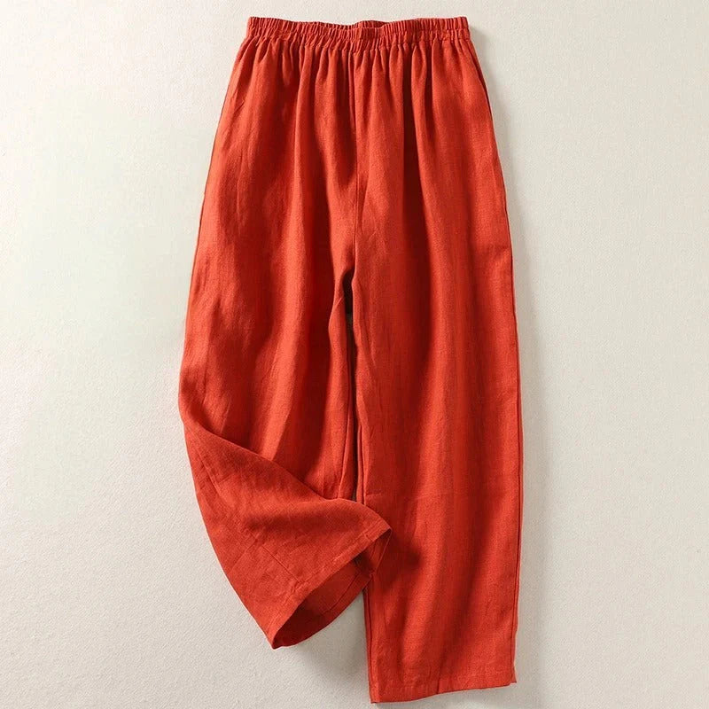 Amalia | Pantalones Fluidos de Algodón y Lino