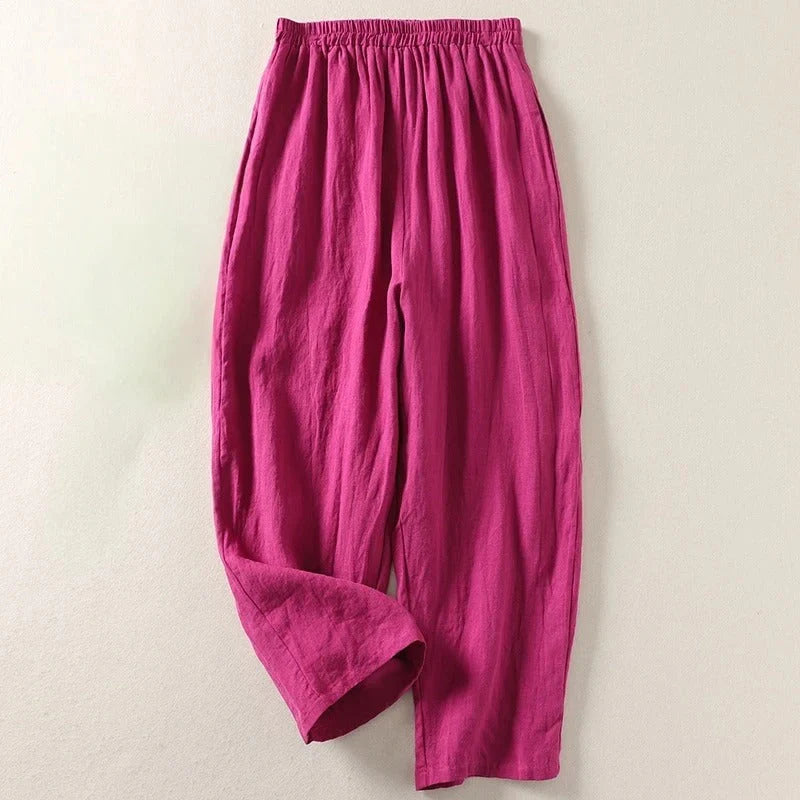 Amalia | Pantalones Fluidos de Algodón y Lino