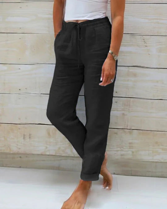 Esteralda | Pantalón de Algodón y Lino con Cintura Elástica