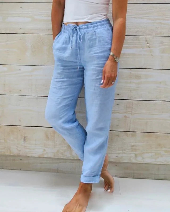 Esteralda | Pantalón de Algodón y Lino con Cintura Elástica