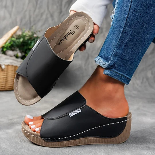 Merilyn | Sandalias Cómodas de Piel con Suela Gruesa y Apoyo del Arco Plantar