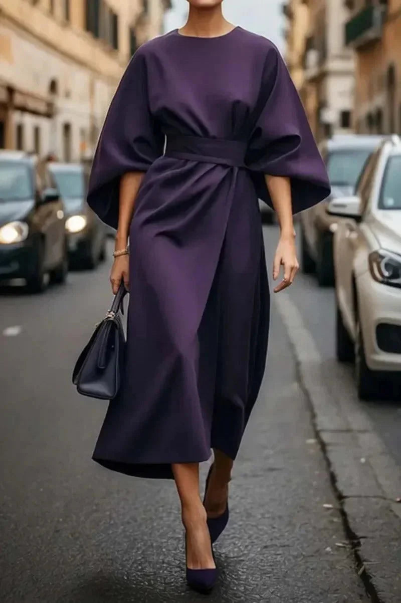 Rosie | Vestido Elegante con Mangas Cortas y Cinturón
