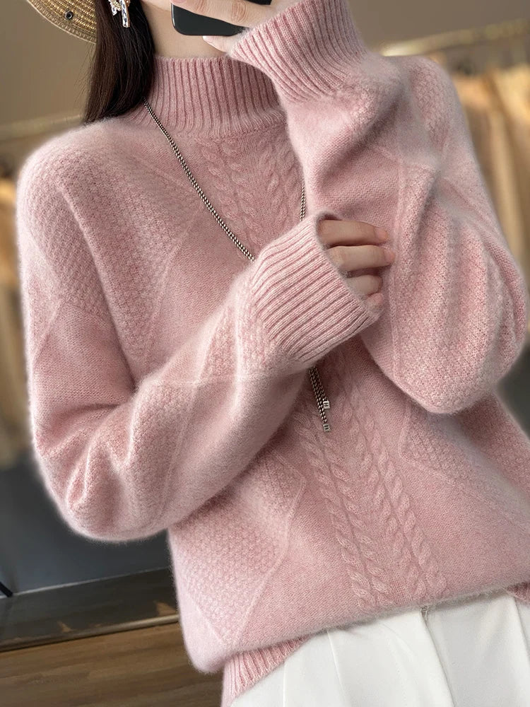Ella™ Jersey de Cachemira con Cuello Alto