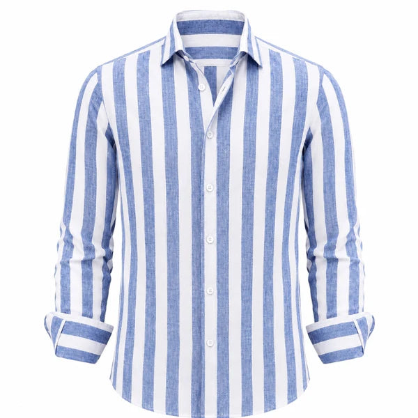 Santorini | Camisa de Lino a Rayas para Hombre
