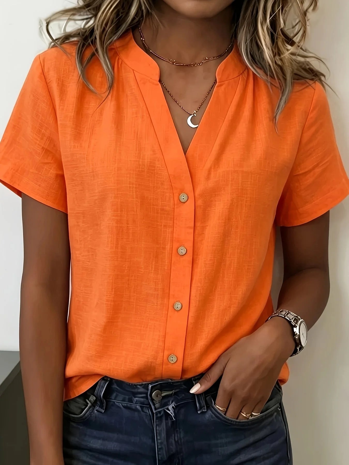 Sarika | Blusa de Manga Corta con Botones