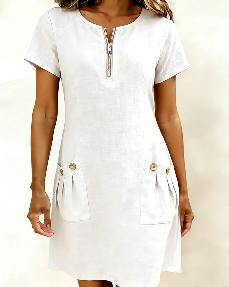 Claudia | Vestido de Algodón con Cremallera