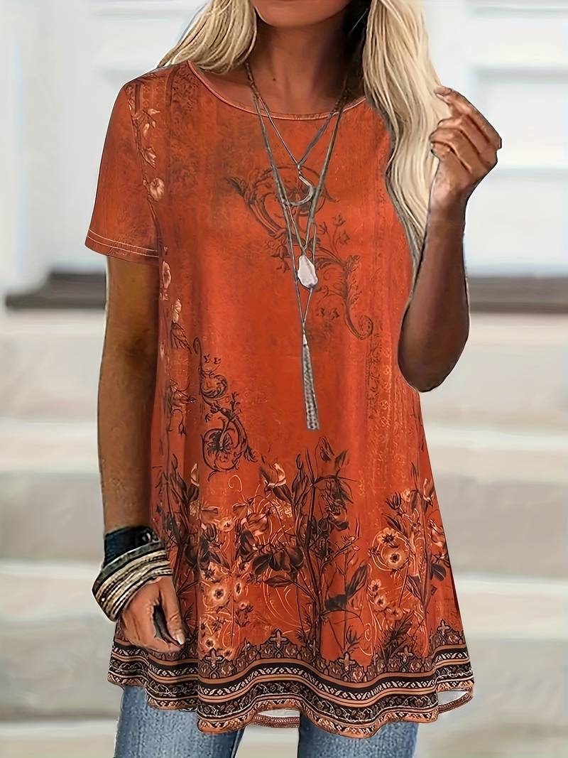 Amena | Camiseta Floral de Corte Holgado