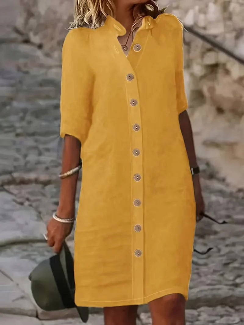 Keiniza | Vestido Camisero de Manga Corta