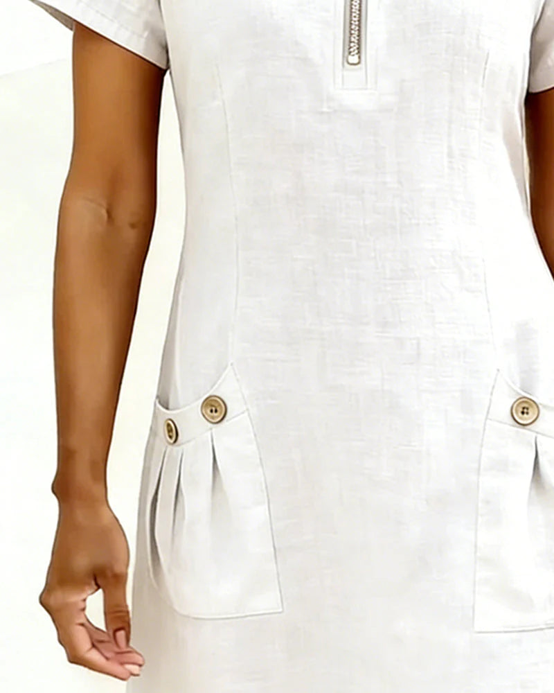 Claudia | Vestido de Algodón con Cremallera