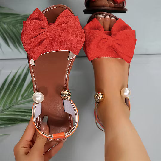 Paulina | Sandalias Elegantes con Tira de Perlas al Tobillo