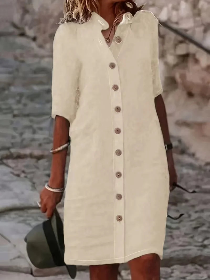 Keiniza | Vestido Camisero de Manga Corta