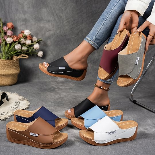 Merilyn | Sandalias Cómodas de Piel con Suela Gruesa y Apoyo del Arco Plantar