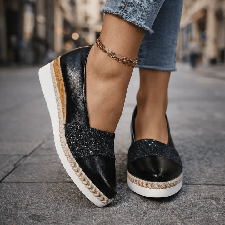 Rita | Zapatillas con Cuña y Brillos