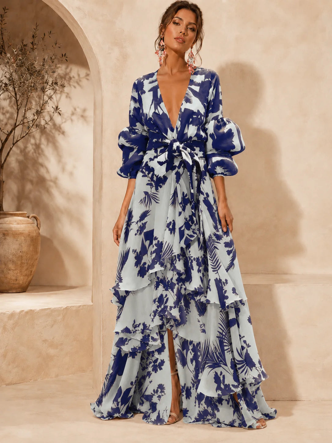 Liaya | Vestido Elegante con Estampado Coral