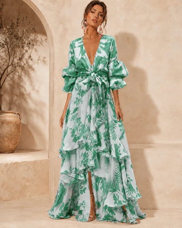 Liaya | Vestido Elegante con Estampado Coral