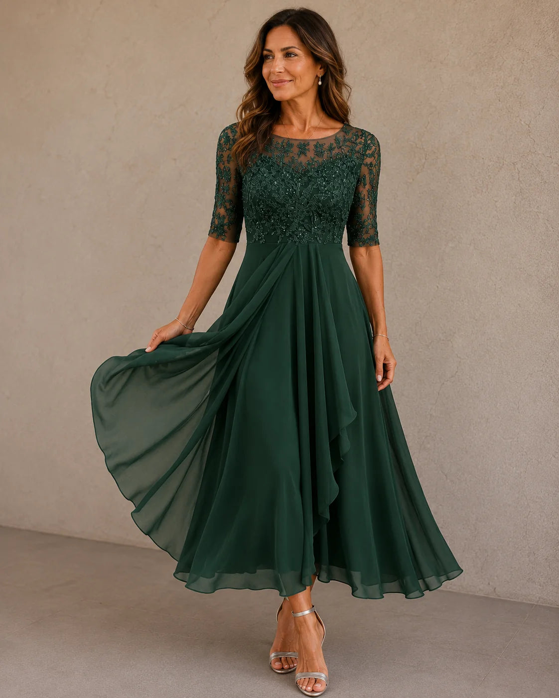 Abella | Vestido de Encaje y Gasa