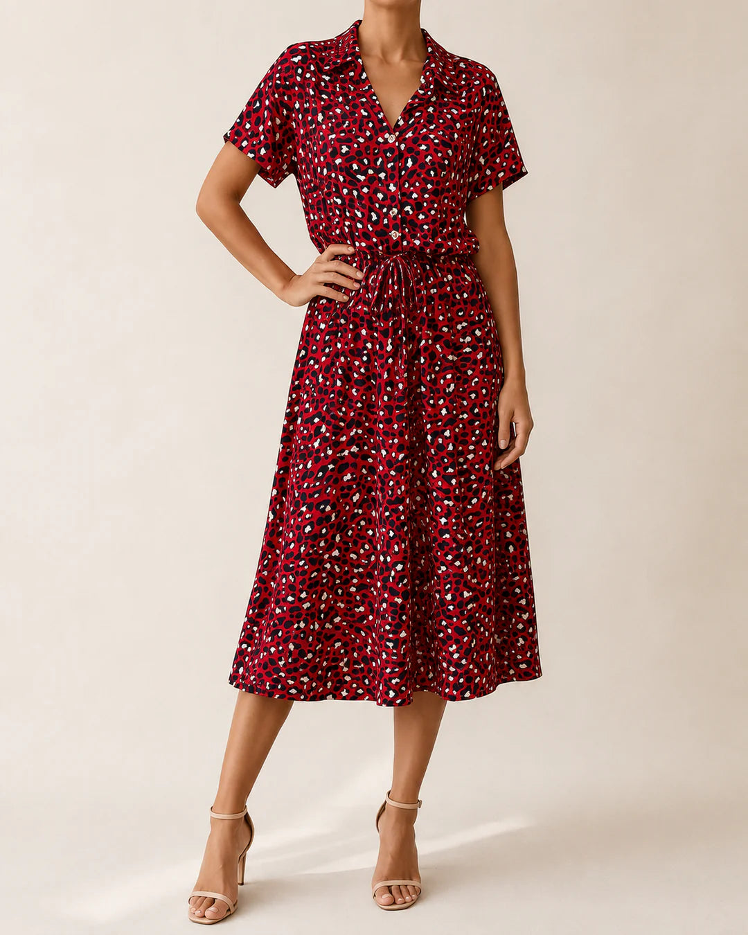 Ninetta | Vestido Midi con Estampado de Lunares Abstractos