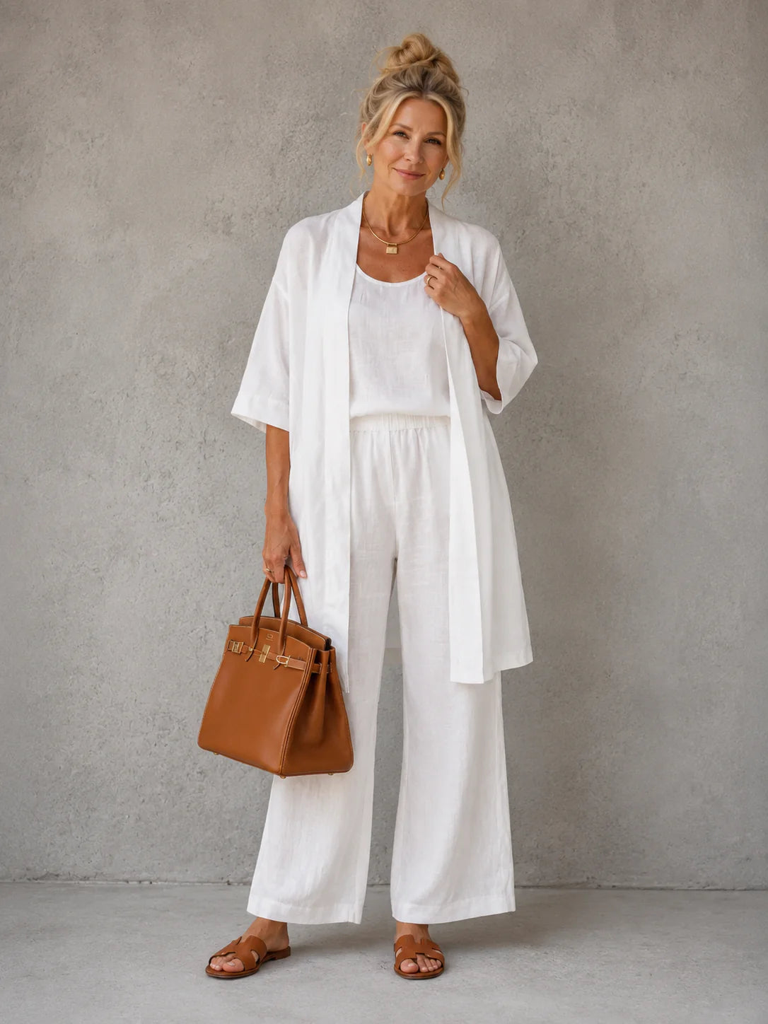 Lynna | Conjunto Ligero de Lino de Tres Piezas