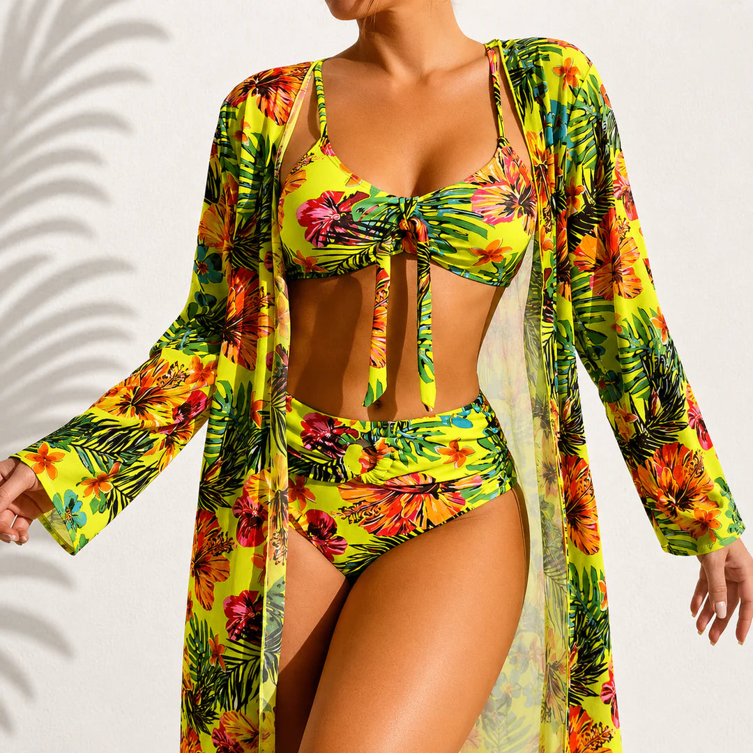 Angelie | Bikini Tropical Elegante de Tres Piezas