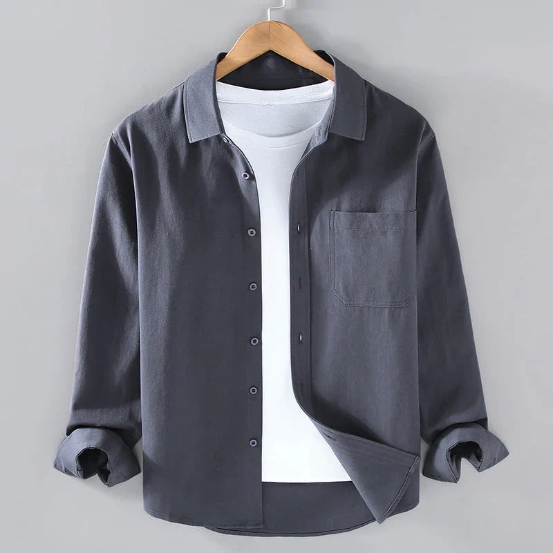 Ramón™ Camisa Clásica de Lino Sólido