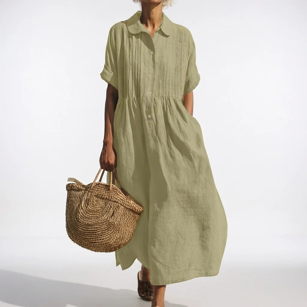 Lysandra | Vestido Camisero de Lino para Verano