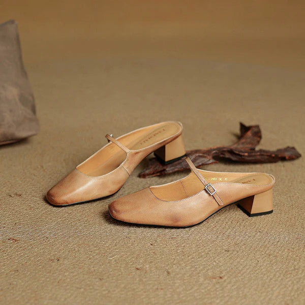 Irenia | Mules Mary Jane de Punta Cuadrada