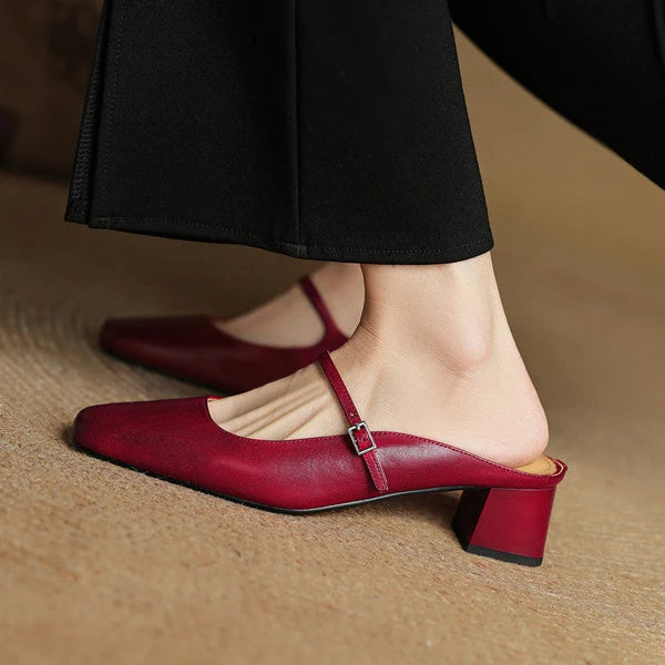 Irenia | Mules Mary Jane de Punta Cuadrada