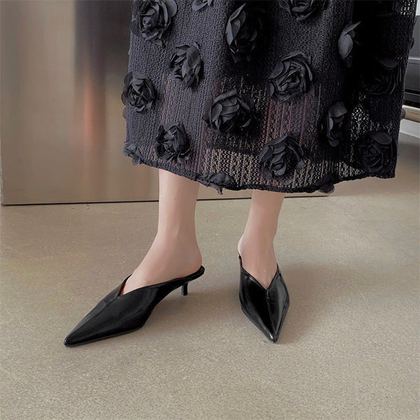 Katy | Mules de Punta con Escote en V