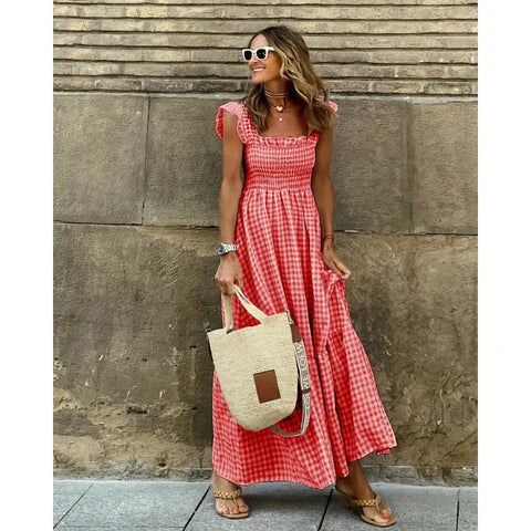Jayne | Vestido Largo sin Mangas con Escote Cuadrado