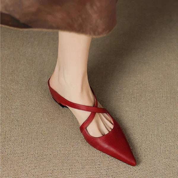 Carmela | Mules de Punta con Tiras Cruzadas