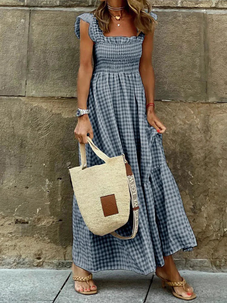 Jayne | Vestido Largo sin Mangas con Escote Cuadrado