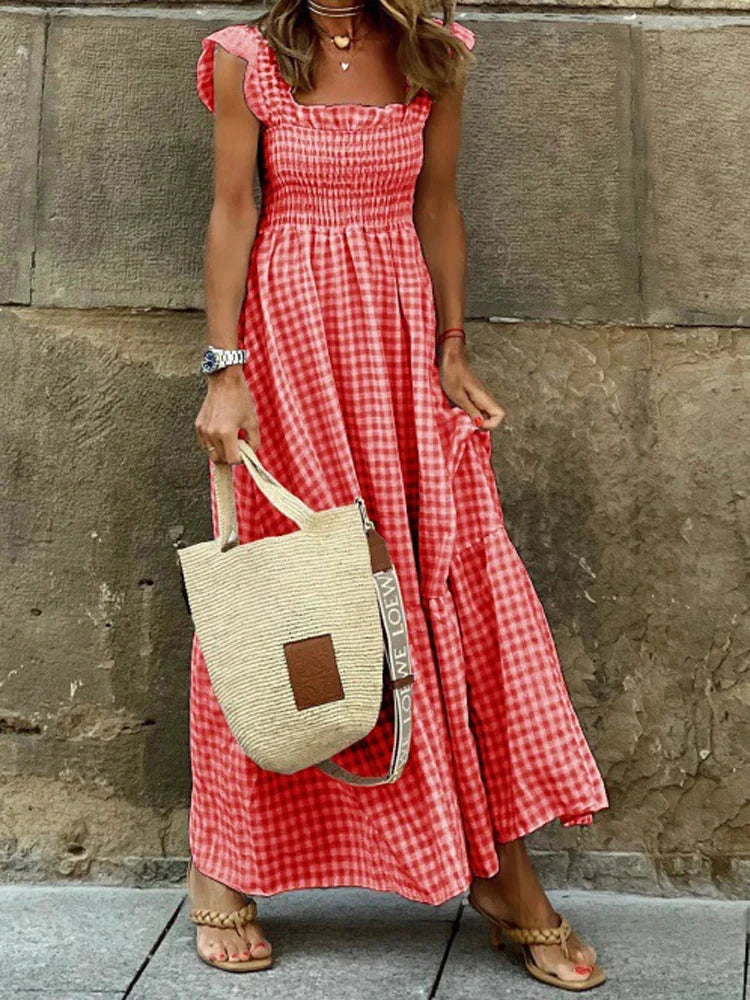 Jayne | Vestido Largo sin Mangas con Escote Cuadrado