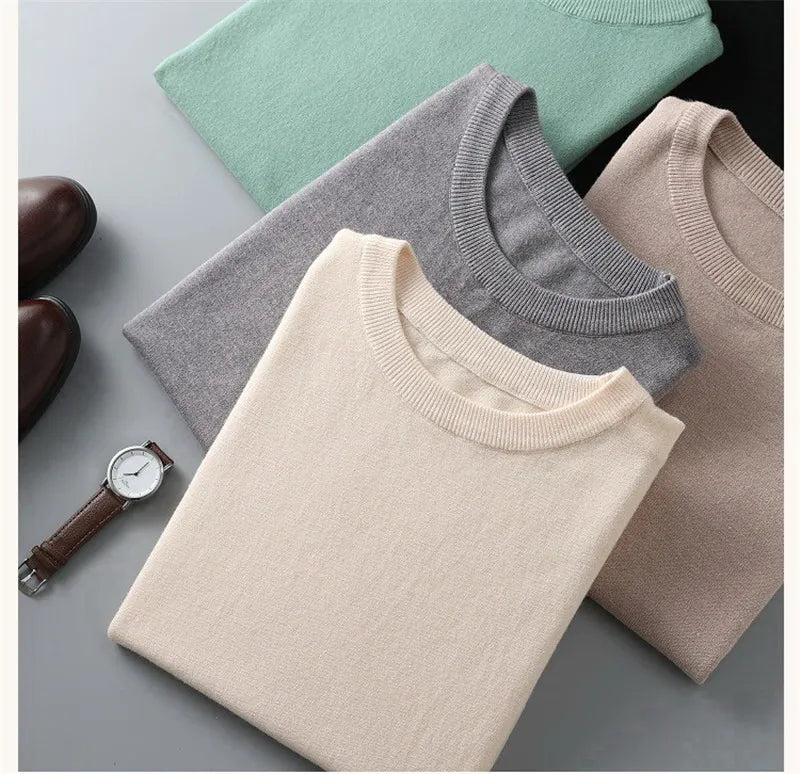 Mario - Camiseta de punto de cachemira para hombre
