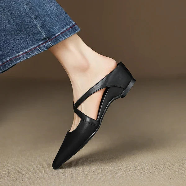Carmela | Mules de Punta con Tiras Cruzadas