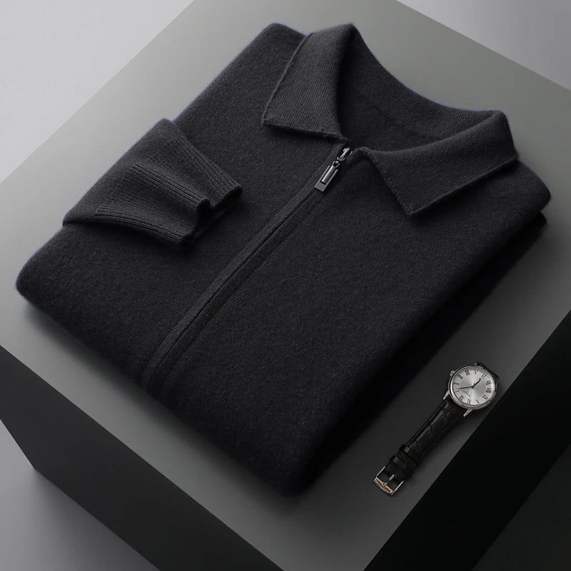 Alexander | Chaqueta de punto de cachemir con cremallera para hombre