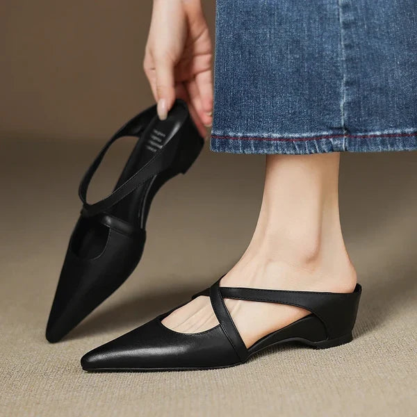 Carmela | Mules de Punta con Tiras Cruzadas