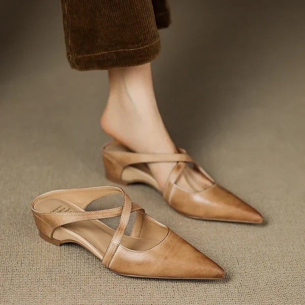 Carmela | Mules de Punta con Tiras Cruzadas