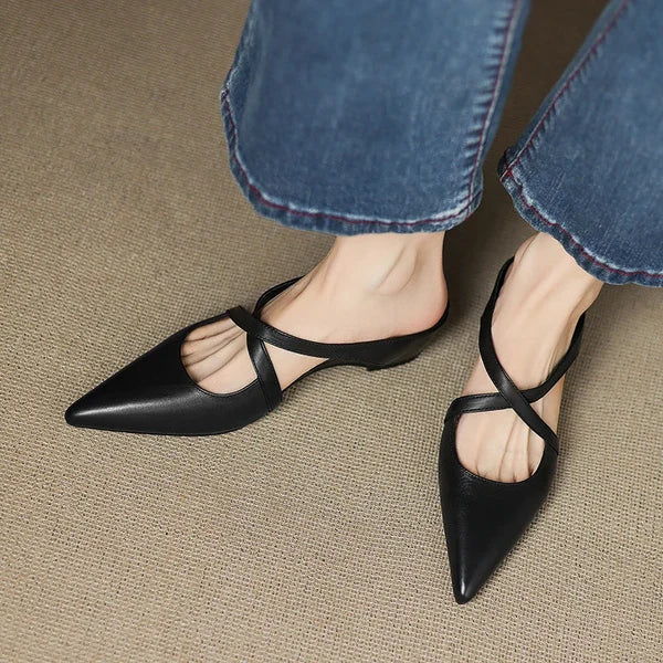 Carmela | Mules de Punta con Tiras Cruzadas
