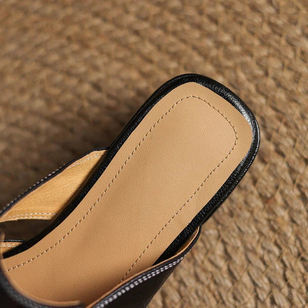 Carolie | Mules con Correa y Punta Cuadrada