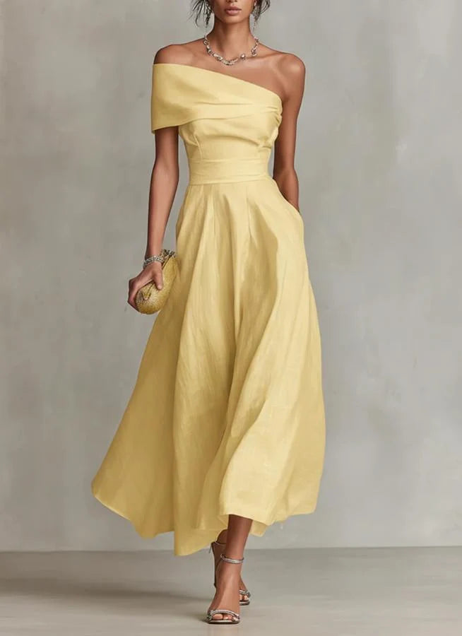Minere | Vestido Largo con Hombros Descubiertos + bolso de regalo