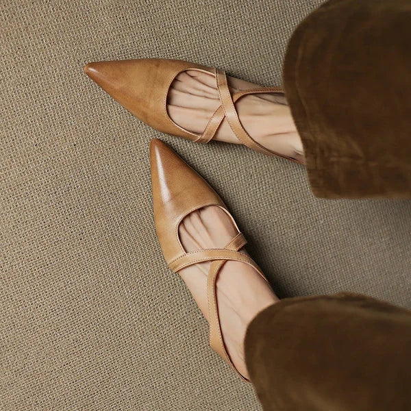 Carmela | Mules de Punta con Tiras Cruzadas
