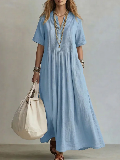 Diletta | Vestido Plisado de Corte Favorecedor + bolso de regalo