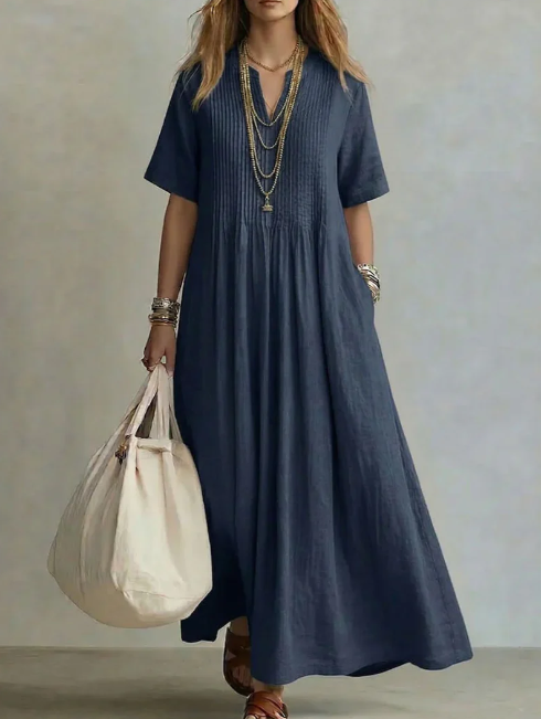 Diletta | Vestido Plisado de Corte Favorecedor + bolso de regalo